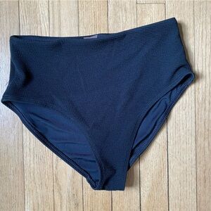 Old Navy women’s size S High-Waisted Black Bikini Bottoms polyester spandex EUC